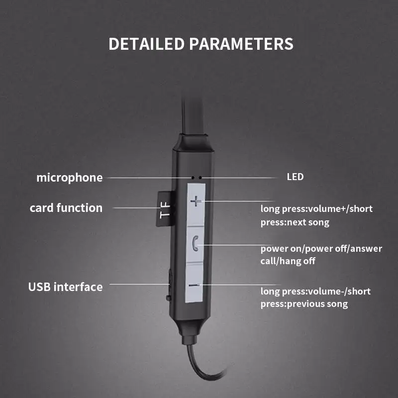 G2 Bluetooth V5.0 наушники Handsfree Спорт шейный металлический магнитный притяжение ушной телефон с TF картой Играть 7 часов долгое время использования