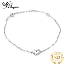 Jewelrypalace сердце любовь круглый кубический цирконий ссылка браслет-цепочка Настоящее 925 серебро Модные украшения для Для женщин подарок партии
