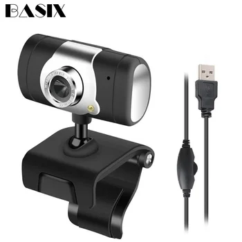 

Basix Web Camera USB Computer Webcam Web Cam with MIC Clip-on for Skype for Youtube Desktop Laptop Notebook 360 Degree Camera