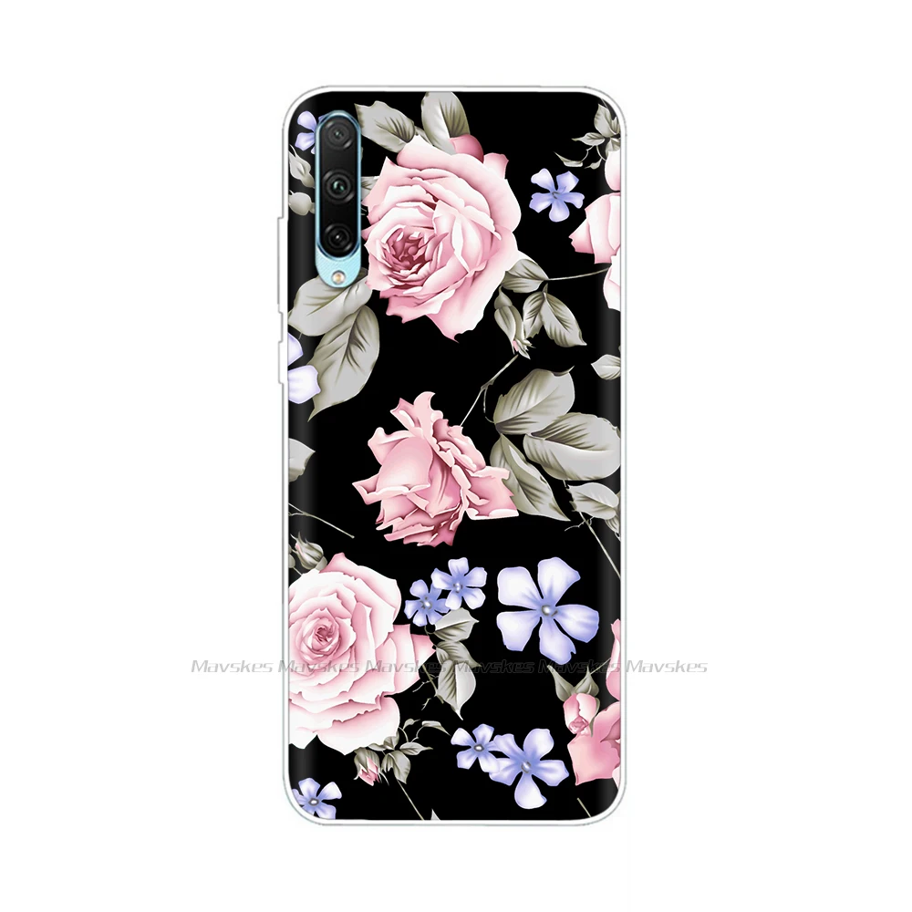 Floral Silicone Soft Phone Case with TPU Bumper