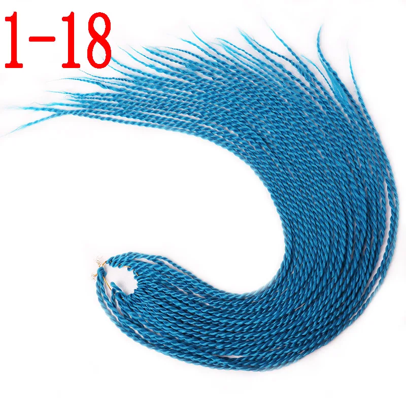 MERISIHAIR Ombre Сенегальские крученые волосы на крючках косички 24 дюйма 30 корней/упаковка синтетические косички волосы для женщин серый, синий, розовый, бро - Цвет: 1-18