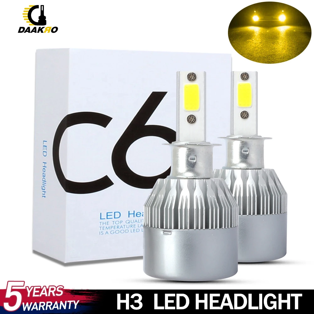 

2PCS/lot Car Headlight C6 H7 LED H1 LED Bulb H1 H8/H9/H11 9005 HB4 9006 72W 4000lm 8000lm Auto Lamps Fog Lights 12V Cold White