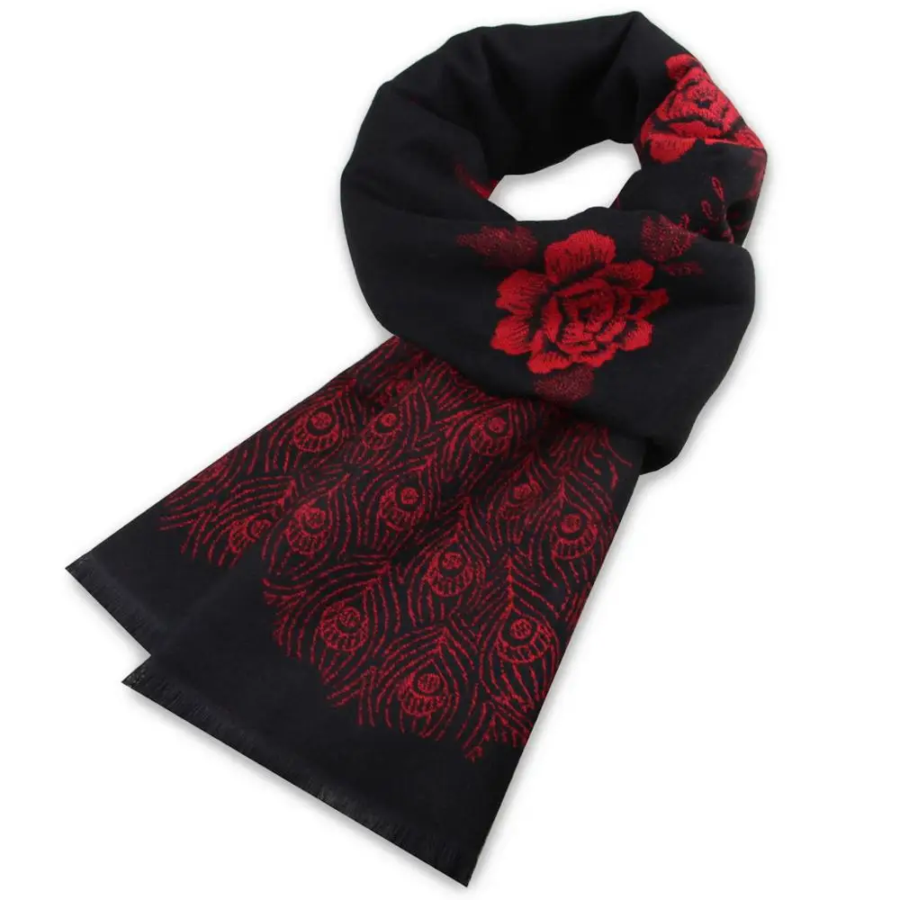 

Шаль Из Искусственного кашемира Зимний красный шарф с принтом накидка с кисточками теплые пашмины унисекс акриловые шарфы рождественские подарки для мужчин или женщин