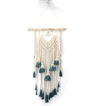 

Macrame Handmade Woven Tapestry Bohemian Woven Wall Hanging Blanket Crafts Cotton Rope Home Room Art Decoration