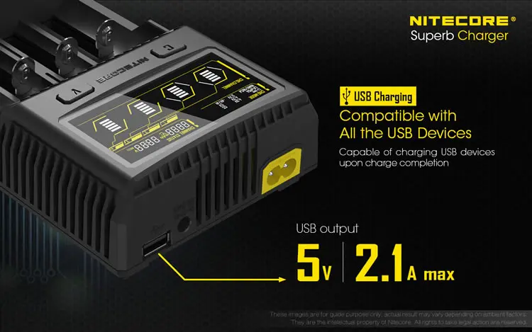NITECORE SC4 интеллектуальная Быстрая зарядка превосходное ЖК-зарядное устройство 4 слота 6A выход совместимый литий-ионный аккумулятор 18650 14500 16340 AA