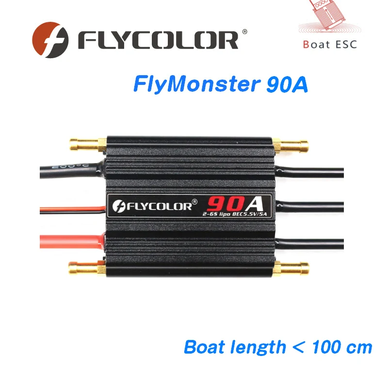 

Flycolor 90A Speed Controller Brushless ESC Support 2-6S BEC 5.5V/5A for Model Ship RC Boat