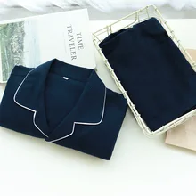 Autumn And Winter Men's And Women's Thickened Pajamas All Cotton Double Strand Flannelette Simple Pure Color Long Sleeve Suit