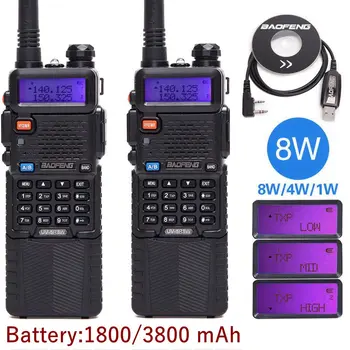

2PCS Baofeng UV-5R 8W High Power Powerful walkie talkie Two Way Radio 8Watts cb portable radio Ham Radio 10km UV5R For Hunting