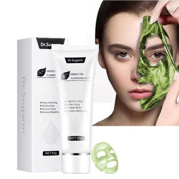 

Blackhead Mask, Green Tea Tearing Mask Moisturizing Oil-Control Deep Cleansing Pore Strip Remove Acne Nose Facial Mask