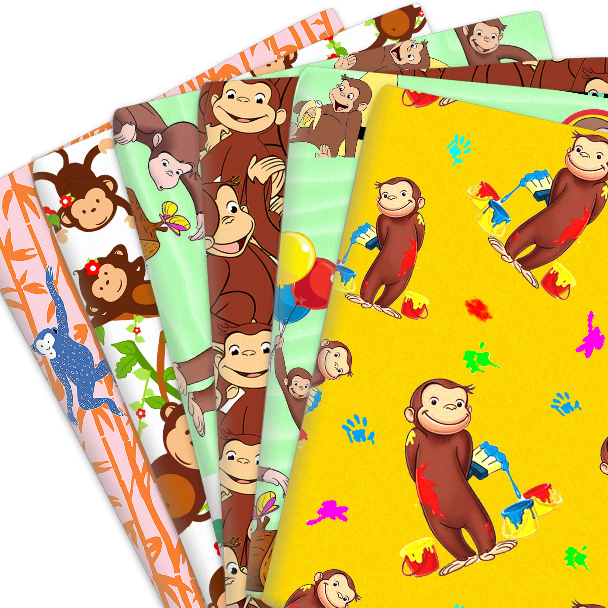 50*145cm Cartoon Monkey Polyester Or 100% Cotton Fabric for Tissue Sewing Quilting Fabrics Needlework Material DIY Handmade | Дом и сад