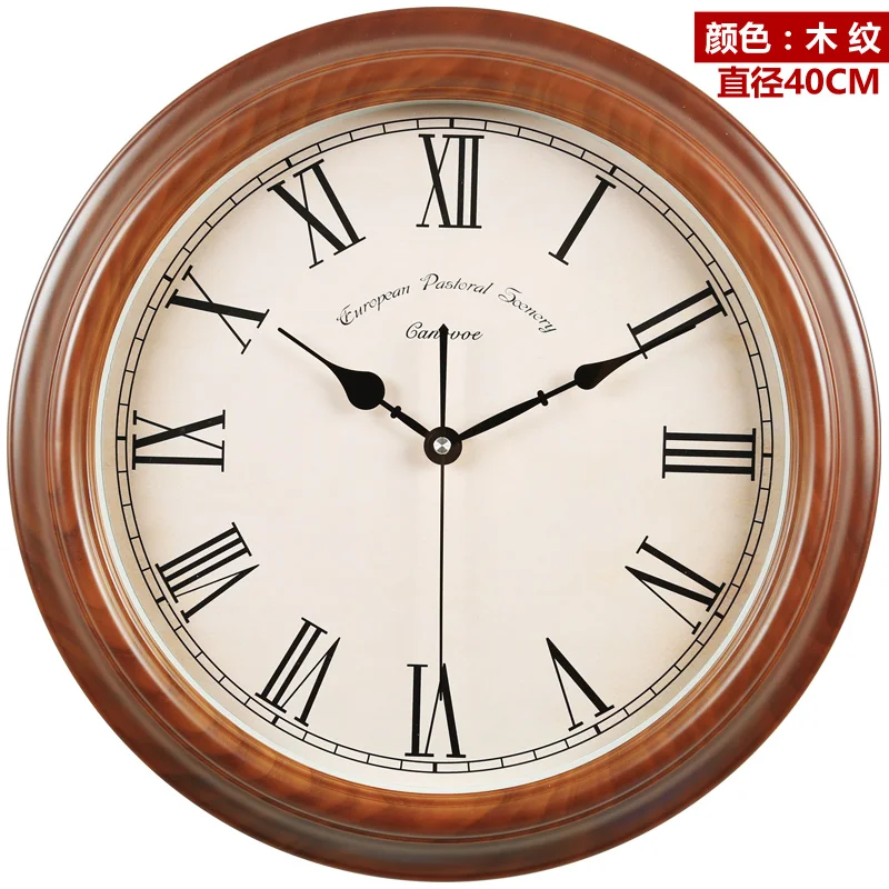 Simple Large Wall Clock Silent Vintage European Style Single Wall Clock Big Roman Vintage Kitchen Wandklok Watch Home AA60WC