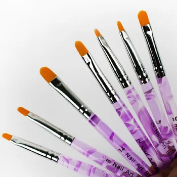 

7pcs Acrylic Manicure Nail Art Tips Drawing DIY3D Design UV Gel Builder Brushes