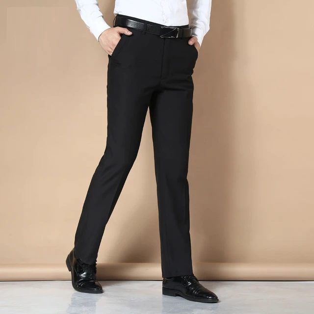  Pantalones de vestir de corte recto para hombre