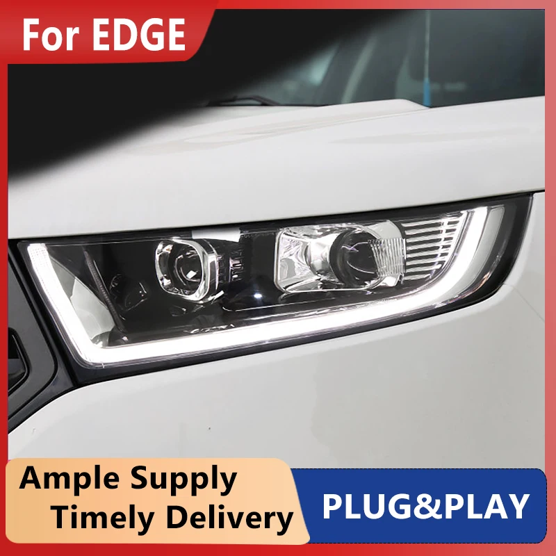 

2 PCS Car Lights Parts For Ford EDGE 2016-2019 Head lamps LED Headlight LED Dual Projector FACELIFT