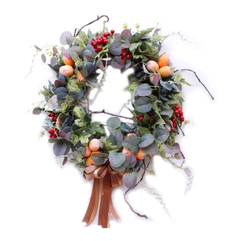 

Autumn Harvest Decoration Garland Wreath Artificial Fruit Leaves Door Ornaments