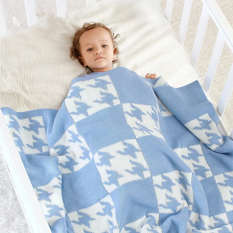100*80CM Baby Blankets Knitted Newborn Swaddle Wrap Blanket Sleep Sack For Stroller Bedding Covers Infantil Bebes Quilts