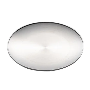

1Pcs 27cm-29cm High Quality Round Plate 304Stainless Steel Steak Dish Large Disc Flat Steak Western Fruit Tray Kitchen Household