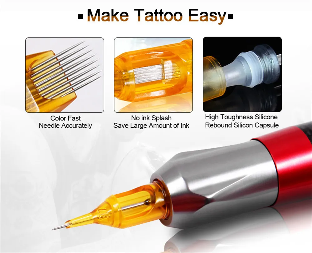 Biomaser 50 шт. иглы для татуажа Перманентный макияж для тату-арта Ручка машина для бровей принадлежности инструмент 5RM/13RM картриджи иглы