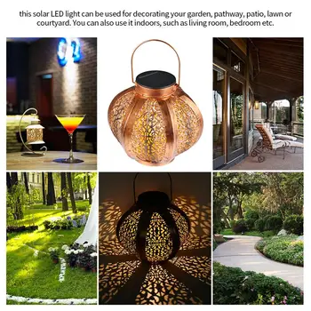 

Retro Garden Solar Lamp Hollowed Out Shadow Lantern Hanging Hollow Lamp Lighting Outdoor Waterproof Landscape Lamp