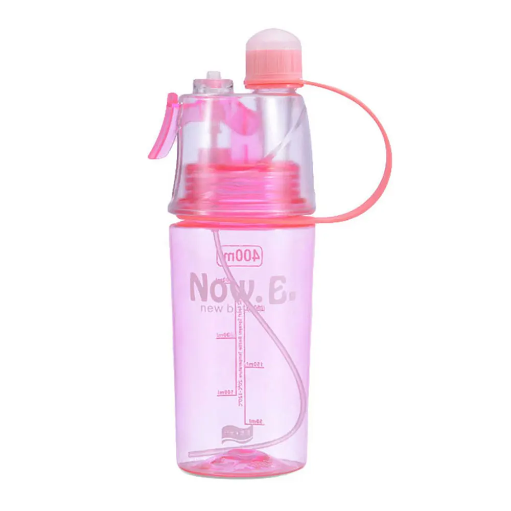 400 ML Water Creative Spray Water Cup Simple Cooling Physical Exercise Spray Water Bottle Household Drink Camping Sport PC