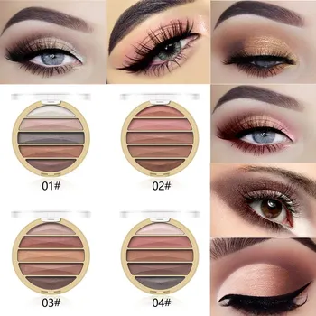 

5 Colors Golden Eye Shadow Pallete Glitter Eye Makeup Cosmetics Matte Nude Pigment Natural Shadow Long Lasting Eyeshadow Make Up