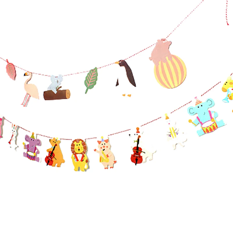 1 шт. детский Декор для вечеринки в честь Дня рождения поставки цирк лес Лев Слон концертный баннер день рождения мультипликационный