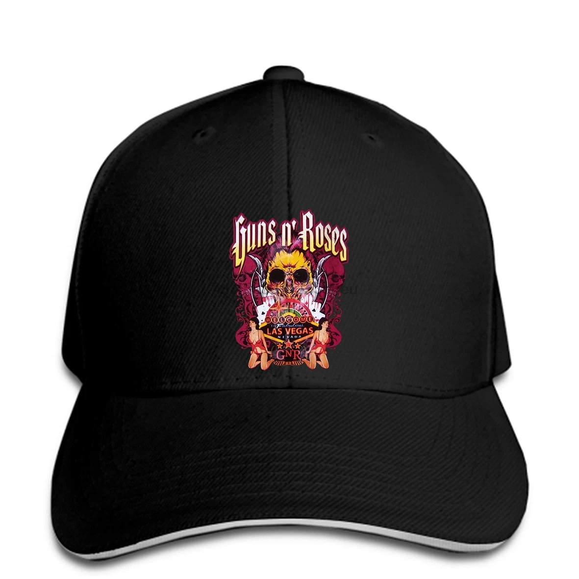 GUNS N ROSES SIN CITY SKULL LAS VEGAS черная бейсболка новая официальная бейсболка для взрослых