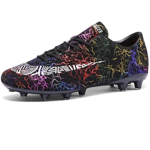 Men Soccer Black Мужские Длинные шипы бутсы кроссовки для беговой дорожки мужские сникерсы мужские спортивные футбольные туфли уличная Скорость мужские кроссовки ноги Zapatillas - Цвет: Men Soccer Black