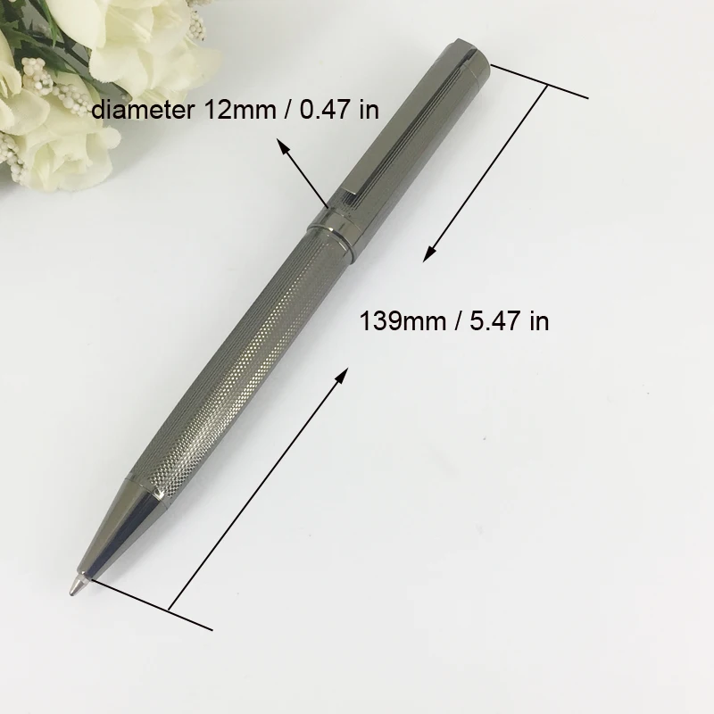 Bálsamo com Padrão Acmecn Unissex Hi-tech Metal Caneta Esculpido Primavera Clipe Metálico Cinza Latão Arma Cor Premium Presentes Esferográfica 8 Acmecn unissex hi-tech metal caneta bálsamo com