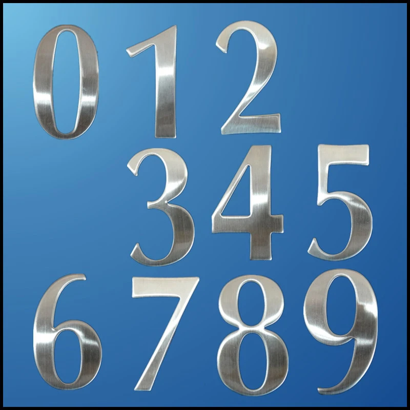 Details about   Stainless Steel House Numbers No 0-9 Stick on Self Adhesive 