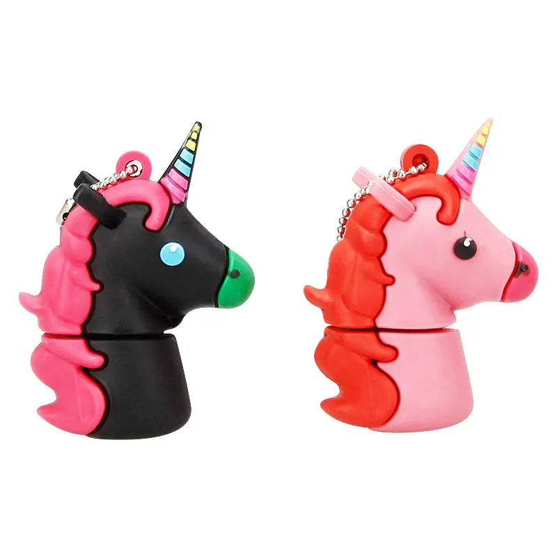 u stick cute Unicorn usb flash drive Silicone horse pendrive 2.0 8GB 16GB 32GB 64GB 128GB flash disk free custom logo& delivery