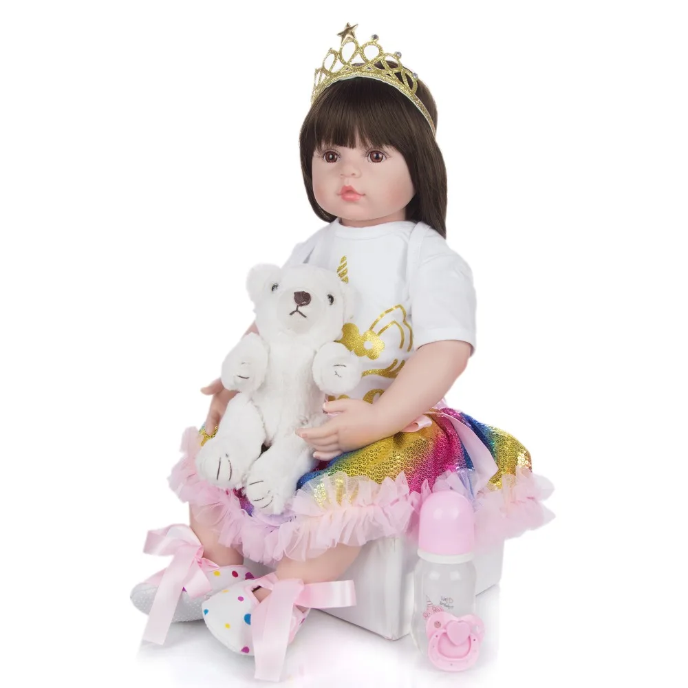 

Bebe reborn girl doll 60cm Silicone reborn baby doll adorable Lifelike toddler Bonecas menina de surprice doll lol gift