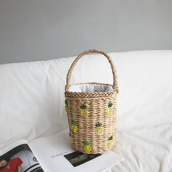 

Bag Female 2020 New Style Handmade Woven Bag Women Straw Bags Beach Travel Holiday Handbag Bucket Bag Bag
