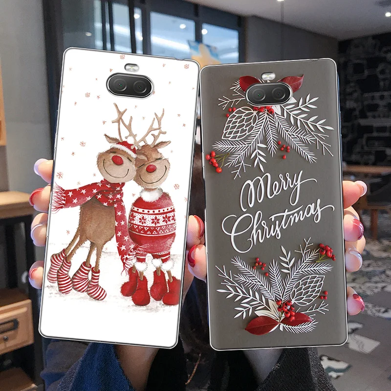 

Christmas Patterned Case For Sony Xperia XZ2 XZ1 Z3 Z5 Compact L1 L2 X XA1 XA2 Ultra Plus Fundas For Sony Xperia XZ 10 TPU Cover