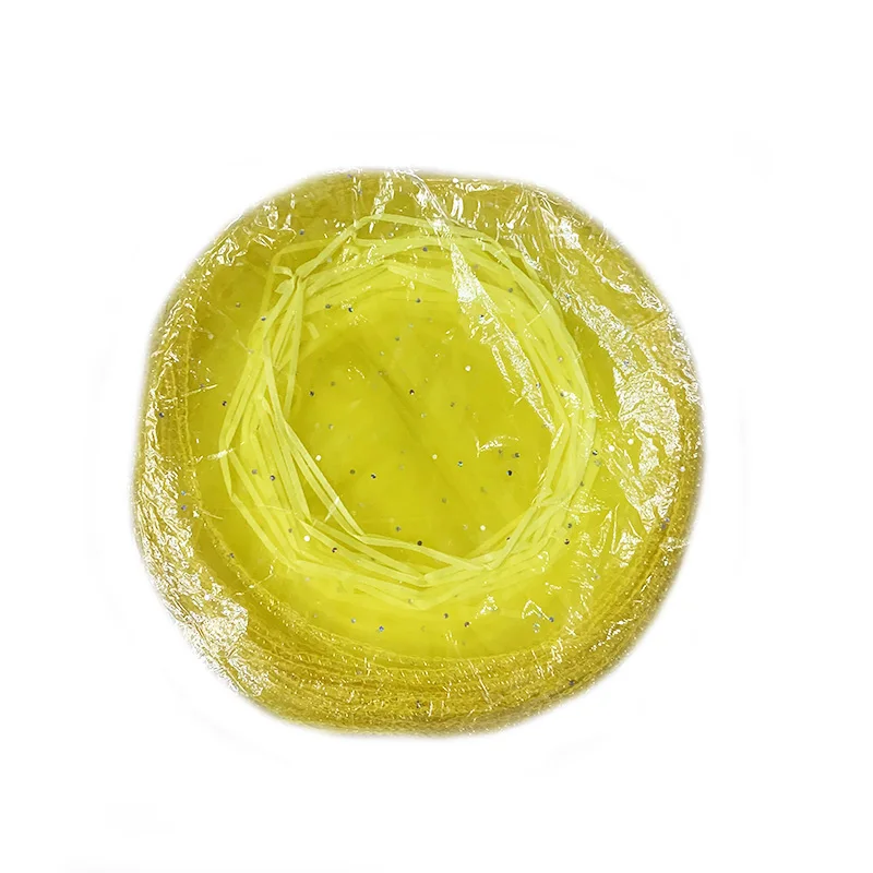 100pcs/lot 26cm Diameter Gauze Bag Round Organza Bag Drawstring Pouch Packaging Bags Wedding Christmas Candy Gift pouches - Цвет: 26cm yellow organza