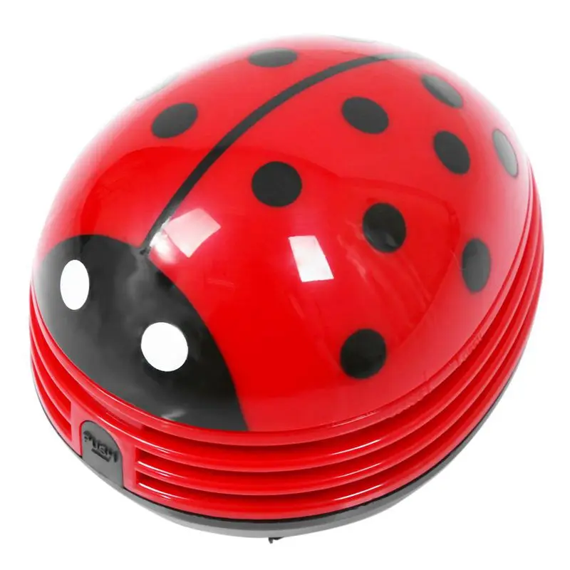 

Ladybug patterned battery-operated mini vacuum table dust cleaner, red