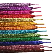 Новинка; 1 пара шнурков; заменяемые кроссовки Dentelle на плоской подошве; повседневные блестящие туфли золотистого и серебряного цвета; шнурки для обуви