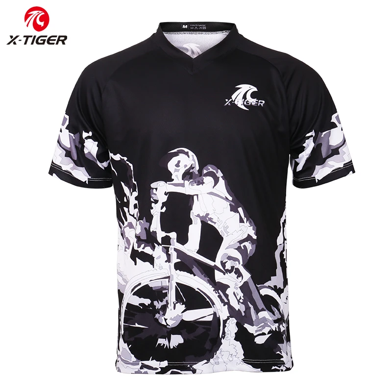 Бренд X-Tiger, короткие рукава, нижние Трикотажные изделия, футболка для горного велосипеда, мотокросса, спортивная одежда для велоспорта, майки для мужчин, летняя велосипедная футболка DH - Цвет: As picture