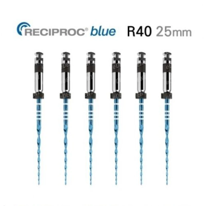 R40 25MM Reciproc файл Стоматологическая синяя термообработка 6 шт. R50 21 мм стоматологическая медицинская для стоматолога Endo инструменты для лечения - Цвет: R40 25MM