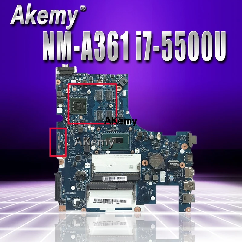 

NM-A361 motherboard for Lenovo G50-80 ACLU3/ACLU4 NM-A361 PM laptop motherboard notebook I7-5500 CPU original Test