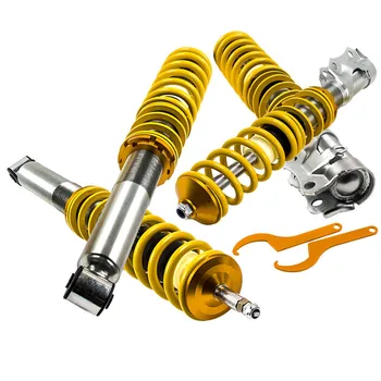 

Coilover Set Adj.Height Suspension Lowering Shock Kit For VW MK2 MK3 GOLF JETTA Shocks absorber Coil strut 1984-1992 Struts