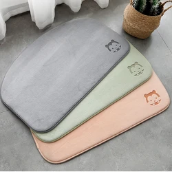 Bathroom Floor Mat Bathroom Door Absorbent Floor Mat Toilet Non-slip Carpet Door Mat Door Mat Semicircular Absorbent Strong