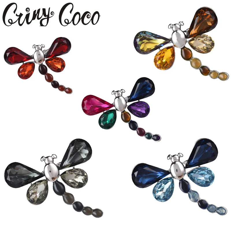Trendy Rhinestone Dragonfly Brooches For Women Unisex Glass Insect Pins Event Party Backpack Decoration Clothes Accessories