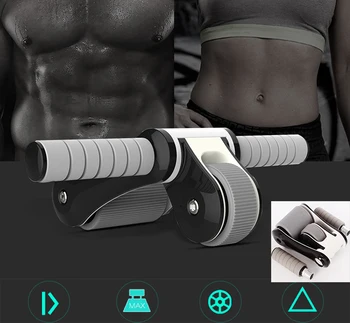 

Folding ab Roller Home Gym ab Wheel Press Roller Abdominal Trainer Silent Workout Exercise Fitness Equipment abs Muscle Roller