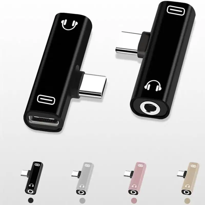 Аудиоадаптер USB Type-C для разъема 2 в 1 C-To 3 5 мм конвертер зарядки наушников