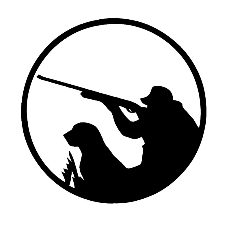 

Personality Hunter with Dog Car Sticker Windshield Bumper Motorcycle Decal High Quality KK Vinyl Cover Scratches Waterproof PVC