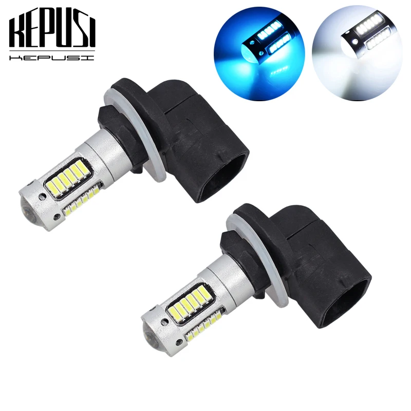 

2x High Power White 30-SMD 4014 881 H27 LED Replacement Bulbs For Car Fog Lights,ca DRL Lamps,12V Car led,Ice Blue H27W/2