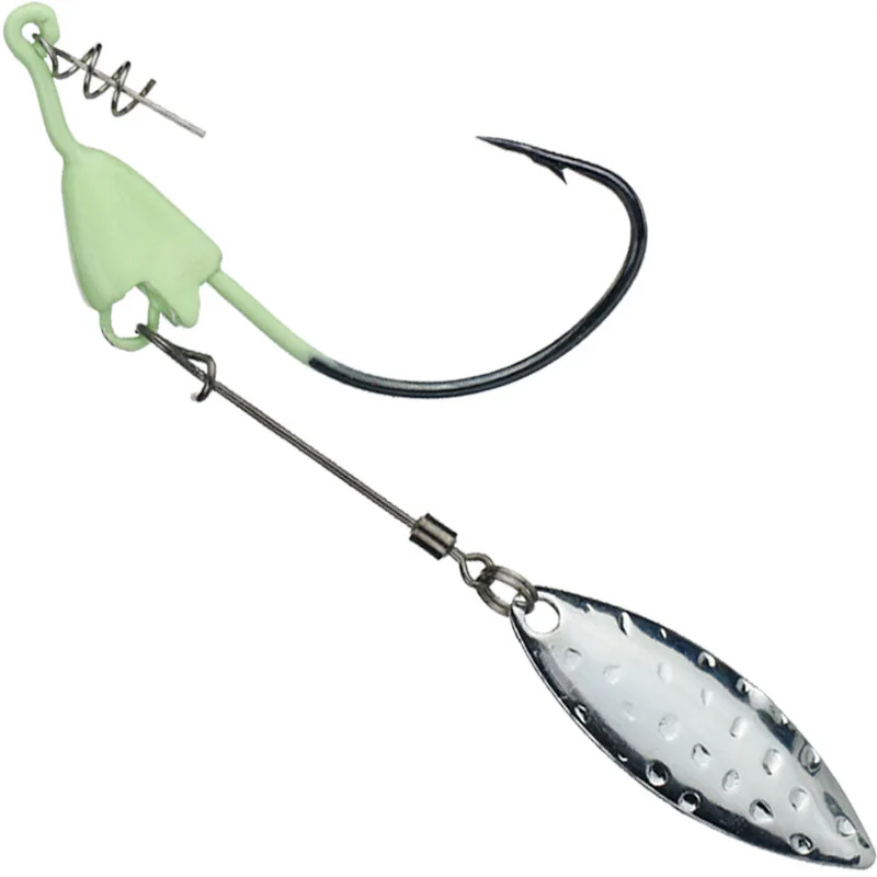 Angelköder-Jig-Kopfhaken, 5 g, 6,5 g, 8,5 g, 12 g, mit Salix-Blattlöffel, Angelhaken, sinkender Spinner, Wurmhaken, Lot 2 Stück im Angebot – Detail 4