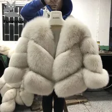 Furealux, новинка, натуральное высококачественное пальто из лисьего меха, короткий мех, зимний, для женщин, теплый, зимний, из лисьего меха, куртки и пальто