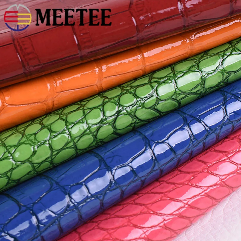 Meetee 95X137cm 0 8 мм Толстый ПВХ яркий Синтетическая кожа ткань PU искусственная DIYHandmade